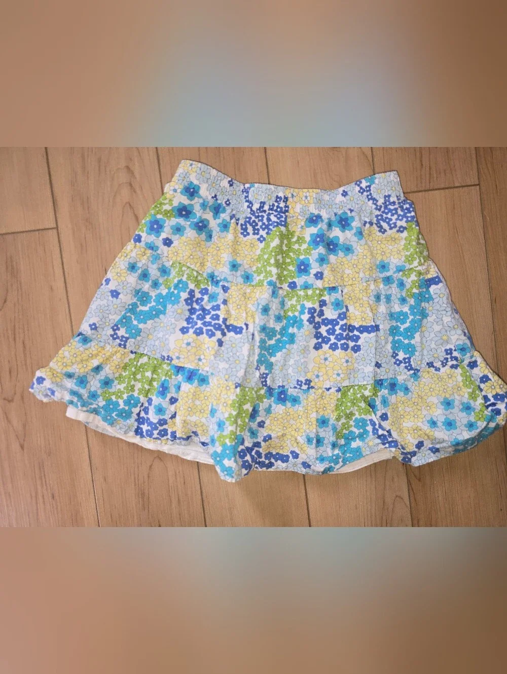 Gymboree Floral Tiered Skirt - Blue, Yellow & Green